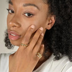 A Niche Two-Color Four-Ring Copper Jewelry Ring, Hypoallergenic, Ins Style, Stacking Artifact, Suitable For Young Wome Jewelry