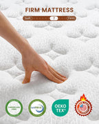 14 Inch Full Size Firm Mattress for Seniors Orthopedic Support Hybrid Pocket Springs Motion Isolation Fiberglass-Free