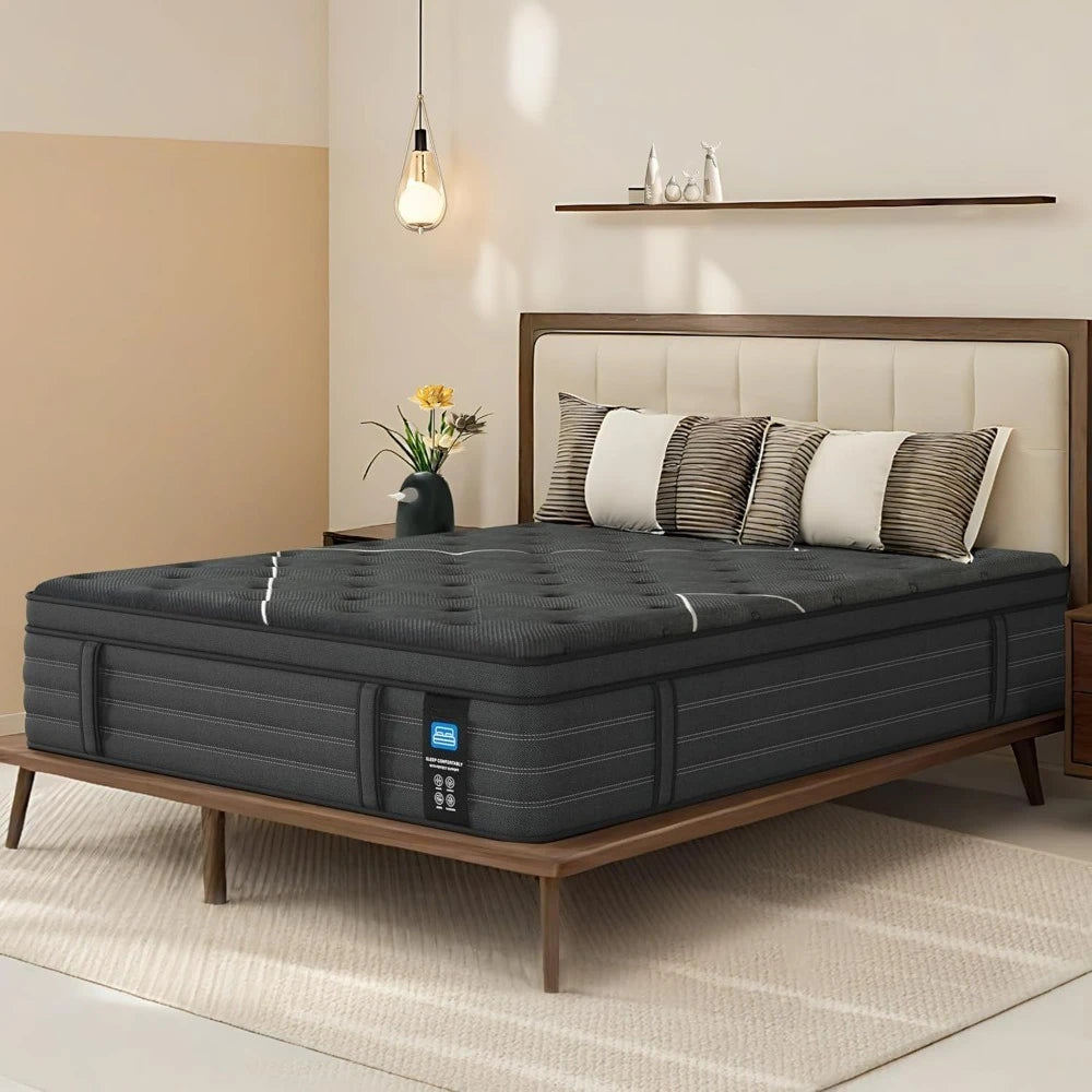 Ultra Firm Twin Mattress, 14 Inch Extra Firm Twin Size(Upgraded Enhanced) Plush Hybrid Mattress, Extra Lumbar Support,Customized