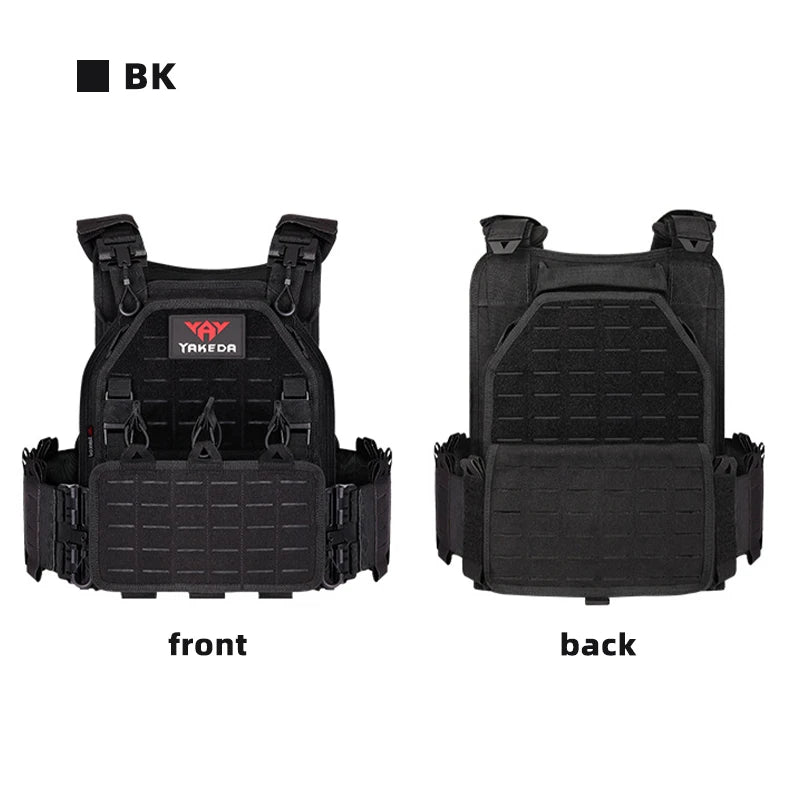 YAKEDA Tactical Vest 6094 Fast Detachable Light Laser Cut Outdoor Hunting Black Gear Carry Vest of High Quality