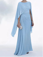 Elegant High Waist Solid Color Banquet Dress Lady Leisure Irregular Long Sleeve Dress Sexy Slash Collar Pleat Slim Evening Dress