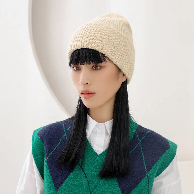 Women Winter Hat Real Rabbit Fur Winter Hats For Women Fashion Warm Beanie Hats Women Solid Adult Cover Head Cap