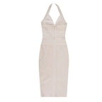 New women's fashionable neck hanging sexy suspender backless tight bandage dress 2026 elegant hip hugging dress