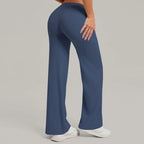 Women's New Pilates Straight Leg Yoga Pants Hip Lifting Tight Fitting Wide Leg Pants Outdoor Sports Running Casual Fitness Pants