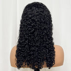Double Drawn 250% Density Ombre 18 Inches Water Wave Curly Human Hair Wigs 13x4 Transparent Lace Frontal Hair Wig for Women