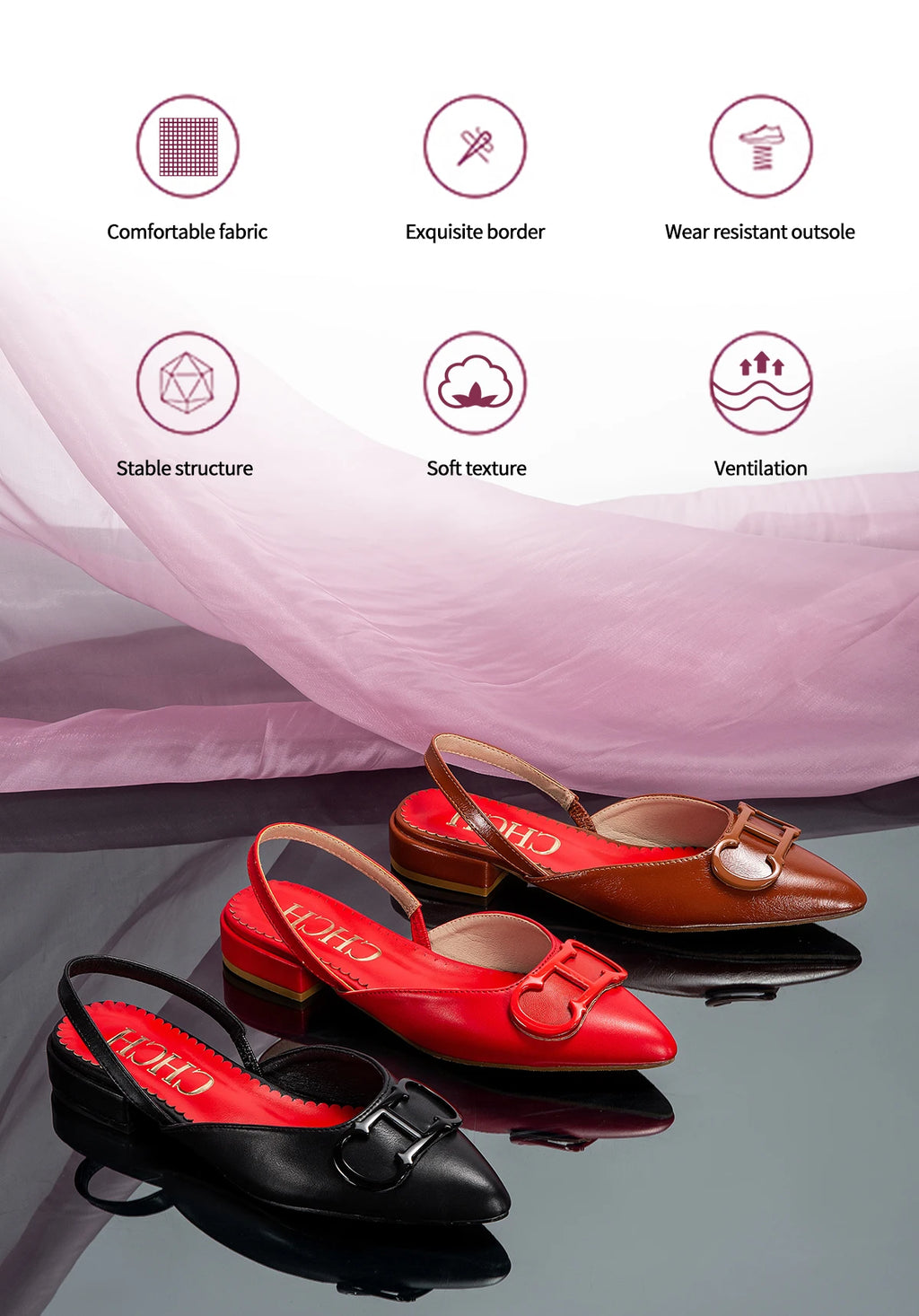 CHCH Women's Sandals 2026 New Black Pointed Flat bottomed loafers Simple Black Business Women's Shoes