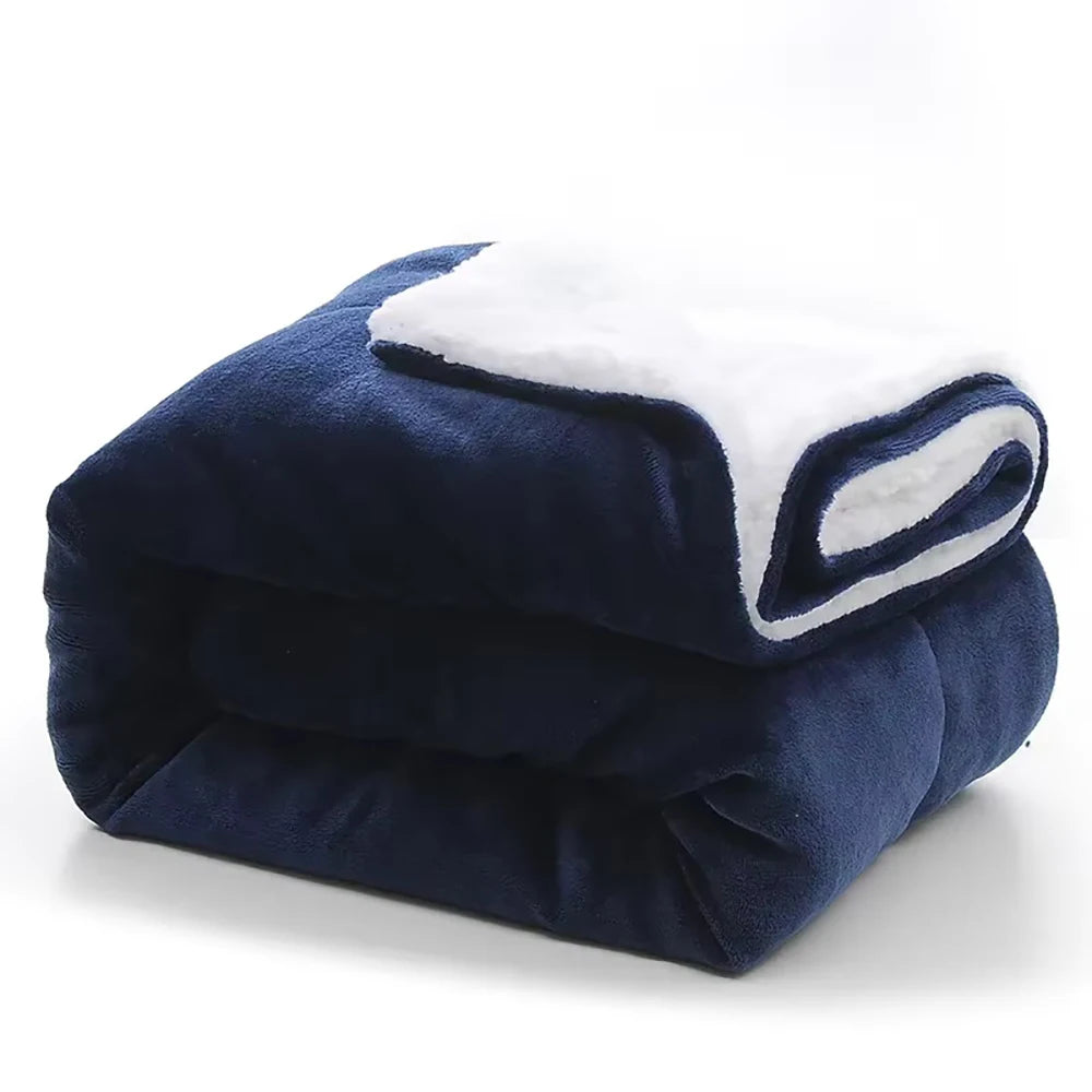1Pc 130X160cm Sherpa Fleece Blanket Thicken Soft Warm Bed Sofa Throw Blankets Microfiber Winter Bed Blanket for Camping
