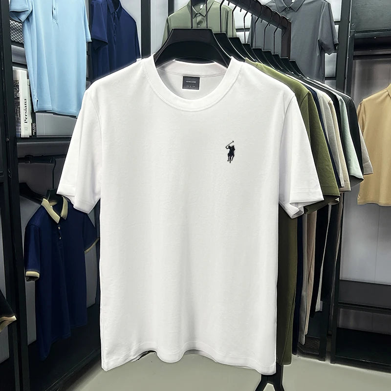 High end silky cotton breathable short sleeve T-shirt men summer designer Paul brand embroidered fashion casual round neck top Secondary image