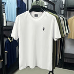High end silky cotton breathable short sleeve T-shirt men summer designer Paul brand embroidered fashion casual round neck top