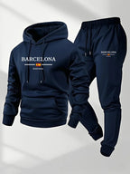 Men's Tracksuit Printing Casual Hoodies Sweatshirts Outfits Outdoors Gym Sports Jogging Clothing Autumn Winter Fitness 2 Pcs Set