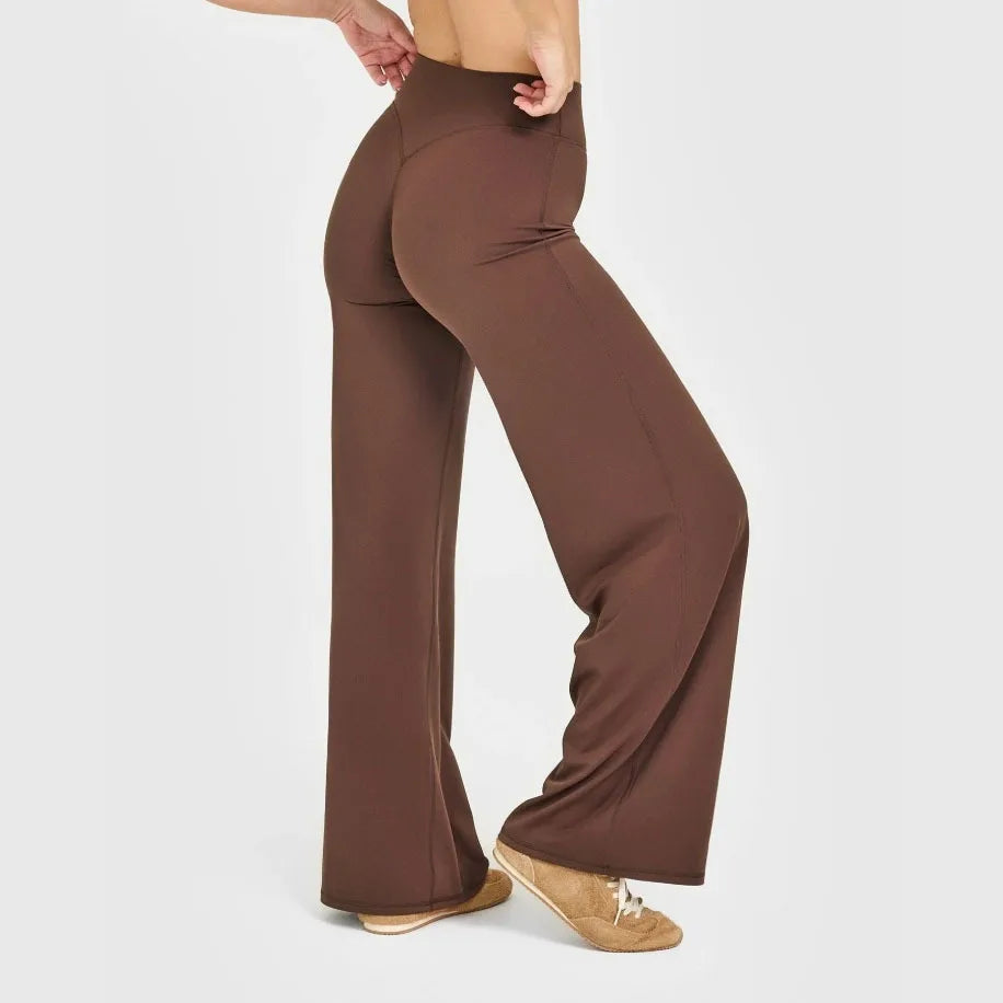 NCLAGEN Straight-Leg Pants Ultra Soft Butter Fabric Women's Mid-Waist Yoga Pants GYM Naked Feel Pilates Running Sport Trousers