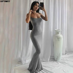 Satin Slip Sleeveless Backless Slim Sexy Maxi Dress 2022 Spring Women Party Y2K Concise Bodycon Elegant Dresses Female Clothing