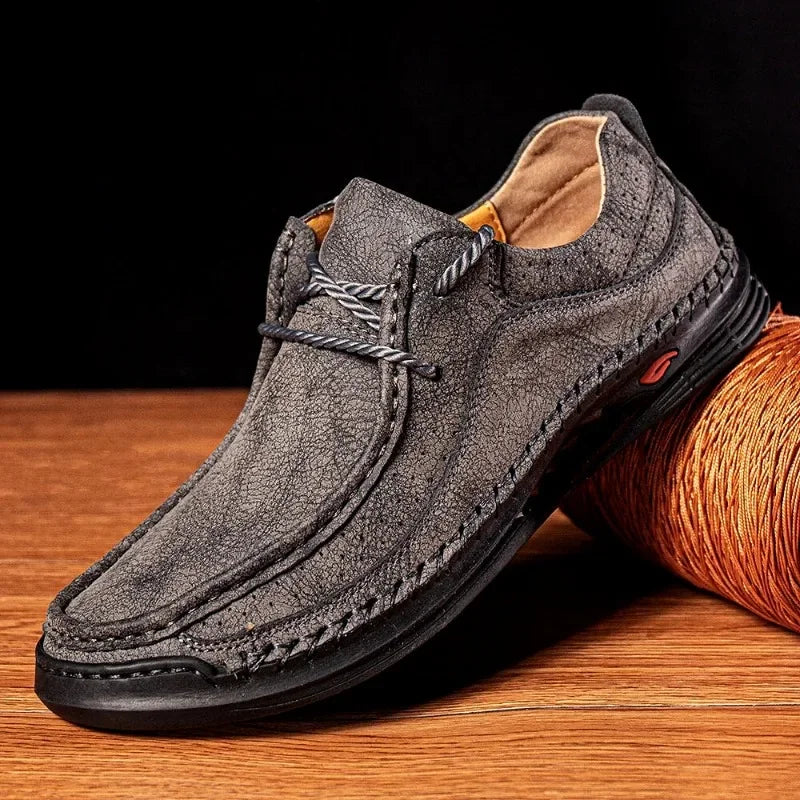 Shoes for Men 2026 Handmade Leather Casual Sneakers Comfort Design Man Shoe Business Leather Fashion Plus Size Shoes for Men