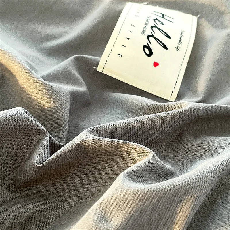 INS style high luxury solid color double-sided style single couple quilt cover soft luxury hotel & apartment & home bedding