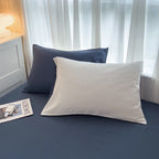 2-side Solid Color Brush Fabric Bed Set 4 Pieces Duvet Cover Pillowcase Bedding Set Bed Sheet Quilt Cover Single Queen King Size