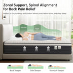 Twin Mattress, 12 Inch Hybrid Memory Foam Mattress in a Box, Pressure Relief for Back Support, Medium Firm,, Customized