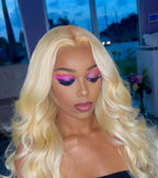 613 Hd Lace Frontal Wig 13x6 Body Wave Human Hair Wigs Brazilian 220 Density Pre Plucked Blonde transparent Lace Front Wig 30 In