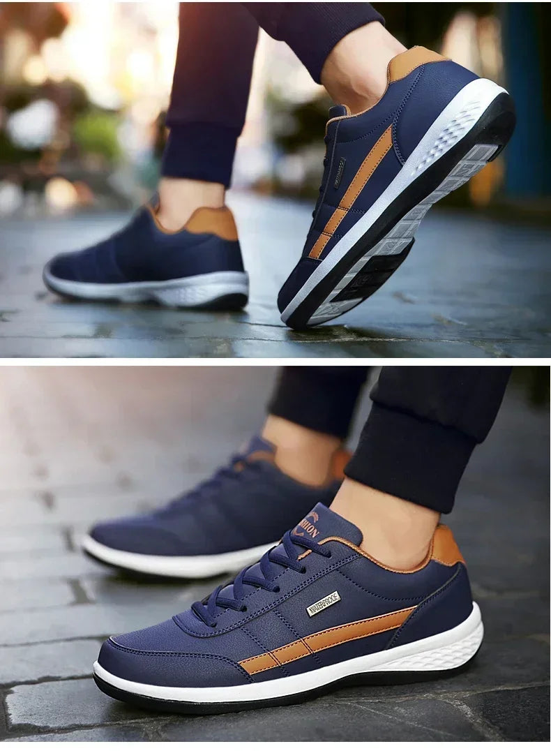 Shoes for Lace Up Footwear Vulcanized Men Leather Sneaker Waterproof Casual Comfortable Men's Sneaker Man Shoe Masculino