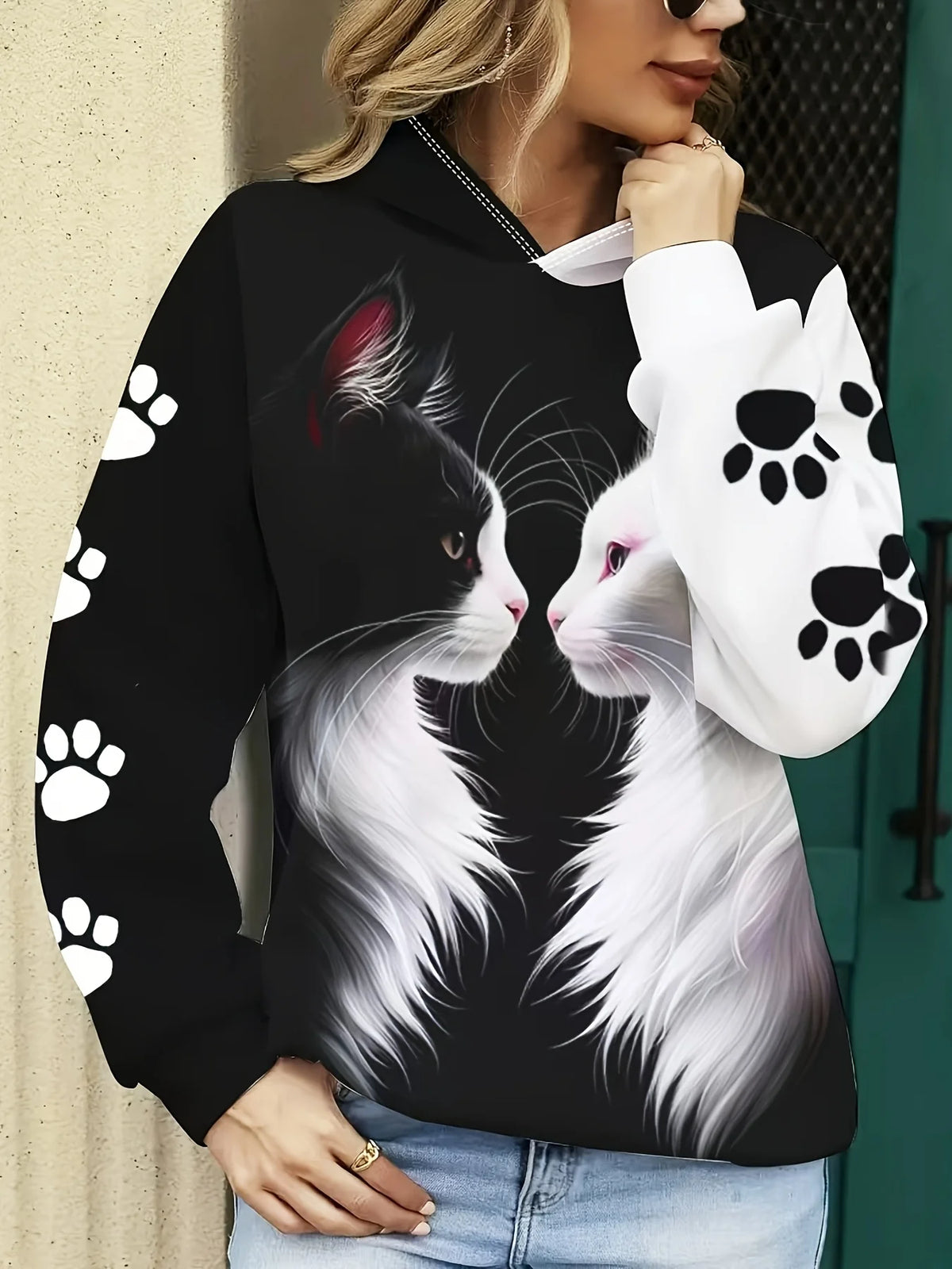 Cute Cat 3D Print Hoodies Men Women Fashion Casual Sweatshirts Autumn Oversized Hoodie Pullovers Tracksuit Women Clothing Main image