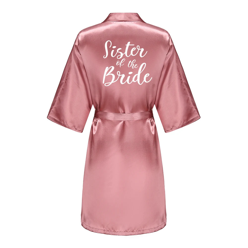 Wedding Bride Bridesmaid Robe Dressing Gown Sexy Women Bathrobe Nightgown Short Sleepwear Casual Flower Kimono Geisha M L XL