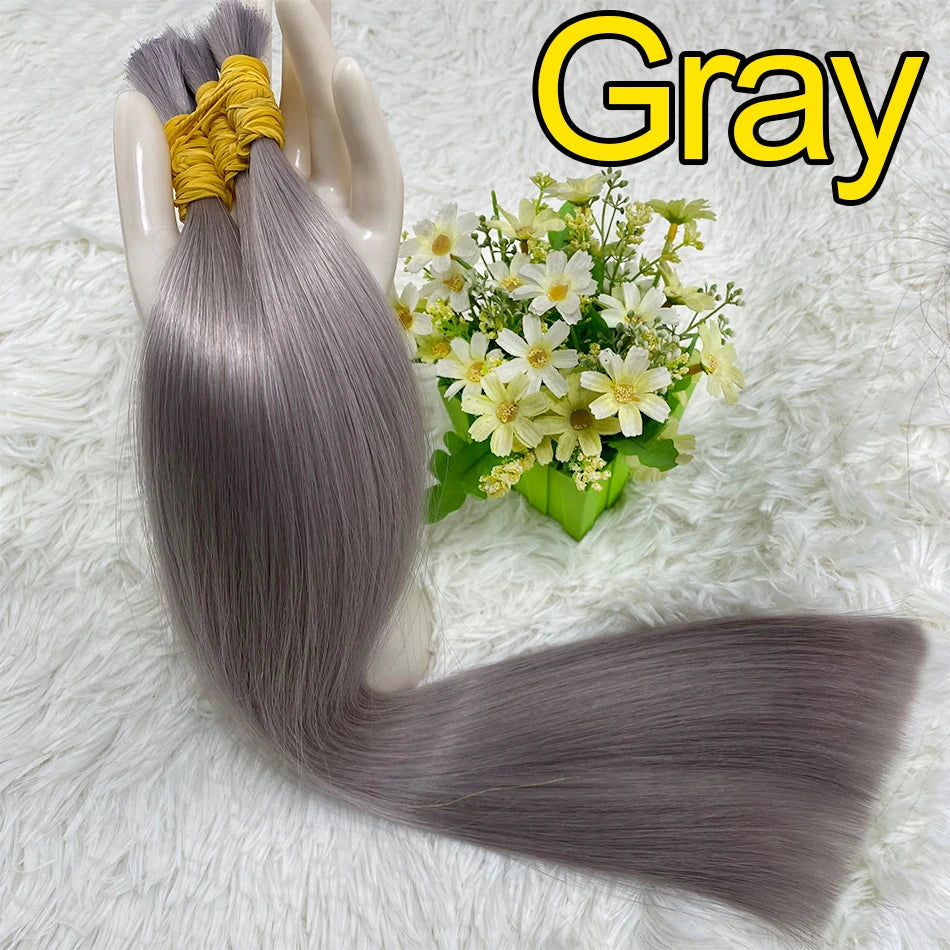 Ombre Straight Bulk Braiding Hair 100% Brazilian Virgin Remy Human Hair Extensions 613 Blonde Color Natural Hair Piece