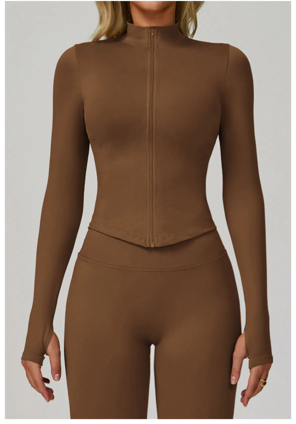 New Women Seamless Zipper Jacket Yoga Long Sleeved Gym Top Yoga Push Up Jacket Fitness Running Workout Sport Coat Women's Shirts