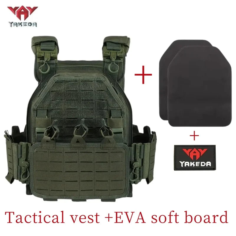 YAKEDA Tactical Vest 6094 Fast Detachable Light Laser Cut Outdoor Hunting Black Gear Carry Vest of High Quality