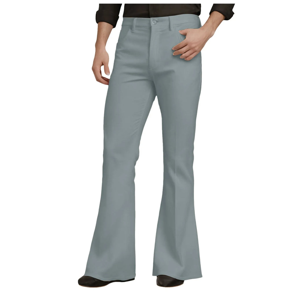 Vintage Flared Pants For Men Harajuku High Waist Skinny Pants Male Retro Slim Fit Bell Bottom Trousers Street Wear Pantalones