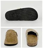 Women's Casual Closed Toe Flip-flops Summer Outdoor Slippers Couple's Flannel Sandals Comfortable Non-slip Wear-resistant Slides