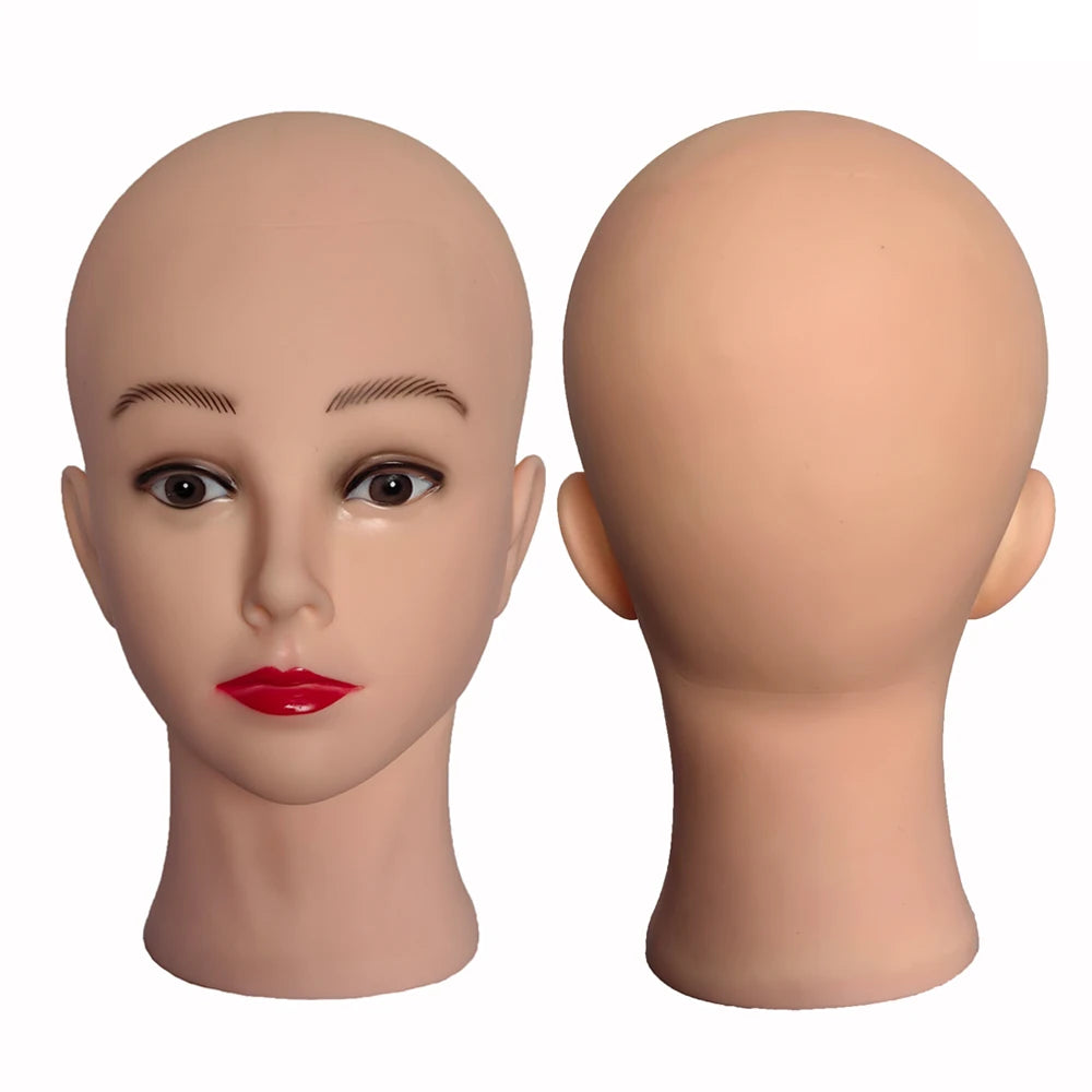 Professional Makeup Doll Head Bald Manikin Model For Making Wigs Styling Caps Hairdressing Hat Headwear Display Stand