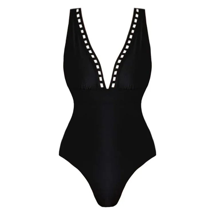 2026 Swimwear Women’s V-Neck One-Piece Swimwear with Skirt Set – Sexy Beachwear Holiday Bathing Suit for Vacation Outfit Dress