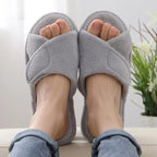Litfun Four Seasons Cotton Slippers For Women Casual Flat Slippers With Adjustable Straps Female Breathable Soft Cozy Home Shoes