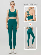 2 Piece Yoga Clothes Women's Tracksuit Athletic Wear Pilates Fitness Suit Gym Workout Push Up Clothes Sports Bra Leggings Suit