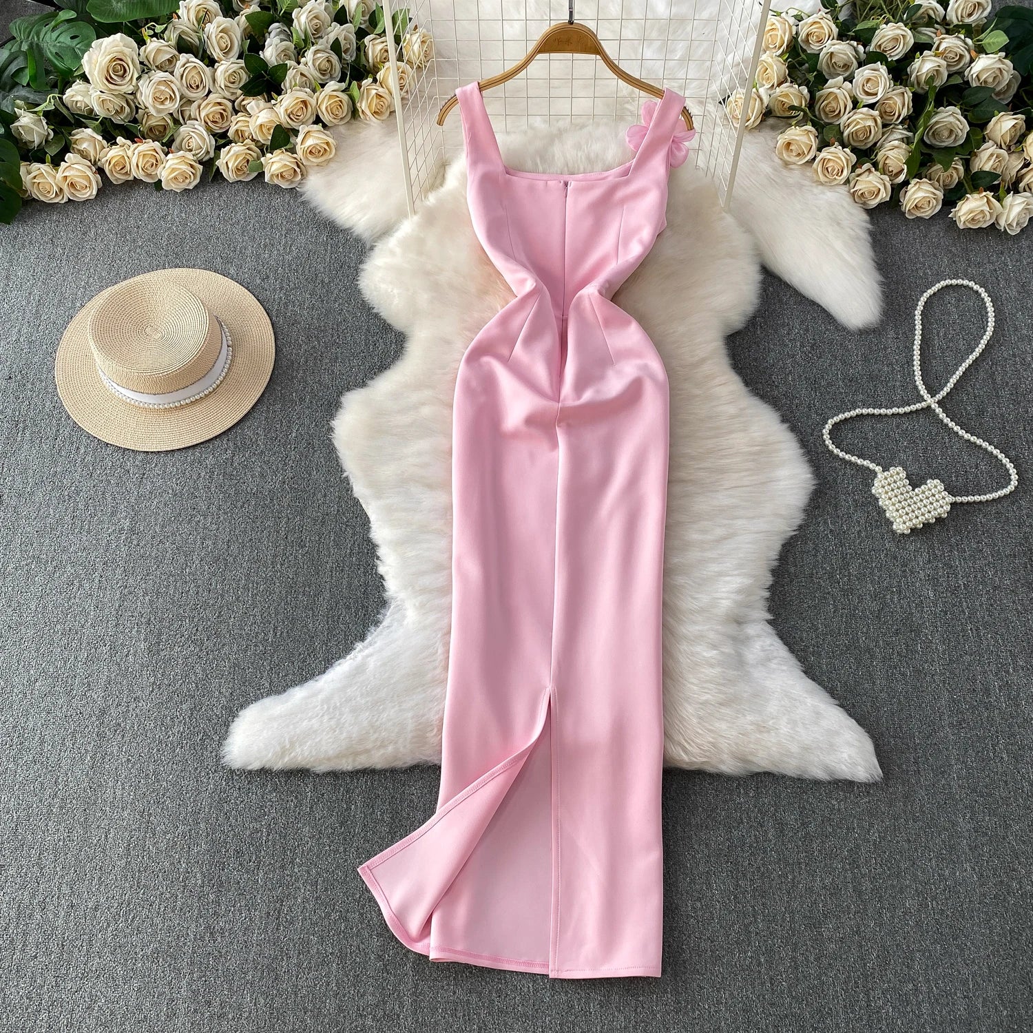 Chic vintage floral Three-dimensional Elegant Fairy korean fashion autumn Sundress women clothing Secondary image