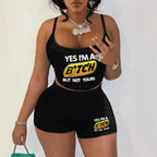 Sexy Spaghetti Strap Crop Tops And Short 2 Piece Sets Woman Outfit 2026 Summer Sexy Sport Casual Two Piece Set Women Short Sets