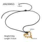Youthway Trendy Stainless Steel Waterproof Irregular Geometric Metal Wax Rope Necklace Gold Silver For Women Jewelry Gift
