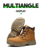 Rotating Button Work Shoes for Men Anti Puncture Work Sneakers Waterproof Work Safety Shoes Non Slip Steel Toe Tactical Boots