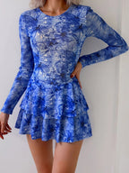 2026 New Swimwear Women Long Sleeved Sun Protection Cover Up Swimsuit For Female Bathers Swimming Bodysuit Beach Set купальник