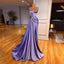Lilac Evening Dress 2026 Beading One Shoulder Stones Ruched Sweep Train Robe De Soiree Women Pageant Party Gowns