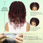 14Inch Full Lace Braided Wigs Synthetic Lace Frontal Twisted Braids Wigs with Baby Hair Knotless Box Braids Wig for Black Women