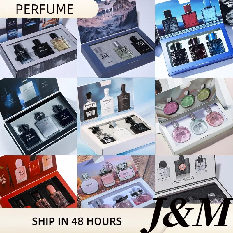3*30ML Set of Floral Scented Perfume for Women Men Scent Lasting Fragrance Pheromone Eau De Parfum High Quality Gift Box