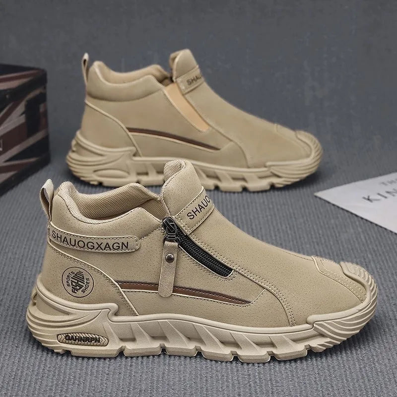 Mens Casual Labor Shoes Fashion Zipper Versatile Men Outdoor Climbing Shoes Non Slip Wear-resistant Sneakers Zapatos Para Hombre Main image
