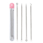 4PCS Acne Blackhead Comedone Black Spot Pimple Blemish Remover Skin Care Women Beauty Acne Treatment Pore Cleanser Needle Hook