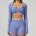 Seamless Yoga Long Sleeved Quick Dry T-Shirt Women Gym Top Women Fitness Sports Crop Top Ribbed Female Long Sleeve Yoga Clothing