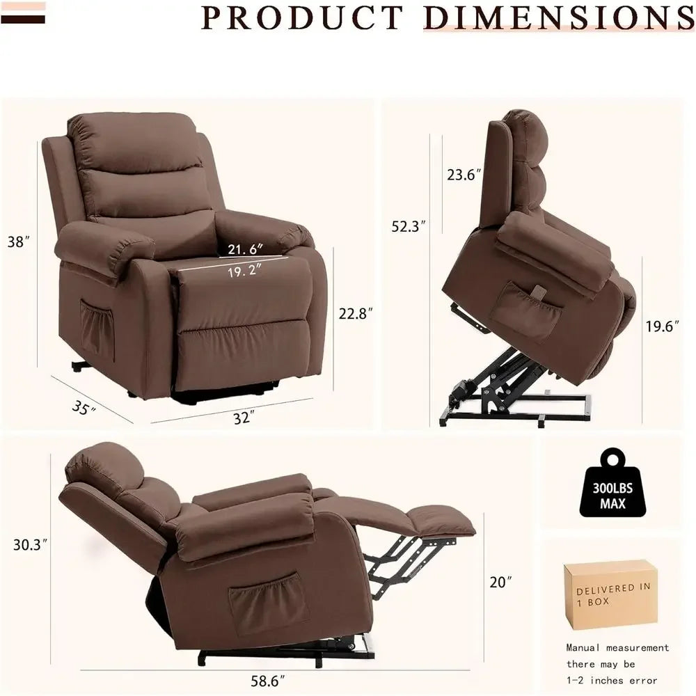 Adult-Sized Power Recliners with Assist Features for Elderly Comfort, Compact Recliners with Lift, Electric Sofas with Memory Fo Secondary image