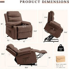 Adult-Sized Power Recliners with Assist Features for Elderly Comfort, Compact Recliners with Lift, Electric Sofas with Memory Fo