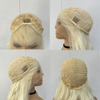 Light Orange Synthetic Lace Front Wig Long Straight Hair Natural Hairline Glueless Wigs For Women Daily Wear Cosplay Orange Wigs