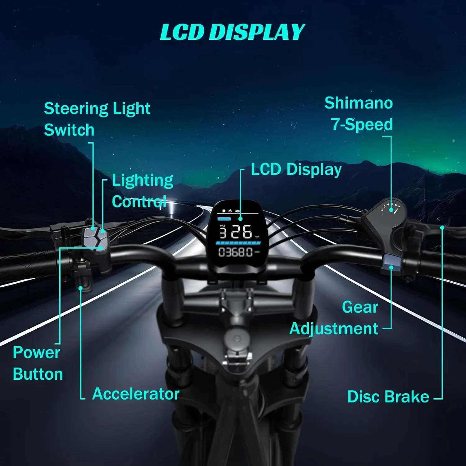 TST R002 1500W e-bike, 20" fat tires, 60-100mile range, 28MPH, 48V 15Ah battery, for all terrains.