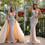Fashion Mermaid Evening Dress Sleeveless Prom Gowns V-Neck Beads Satin Pearls Sexy Prom Dress vestidos de novia Size Customized