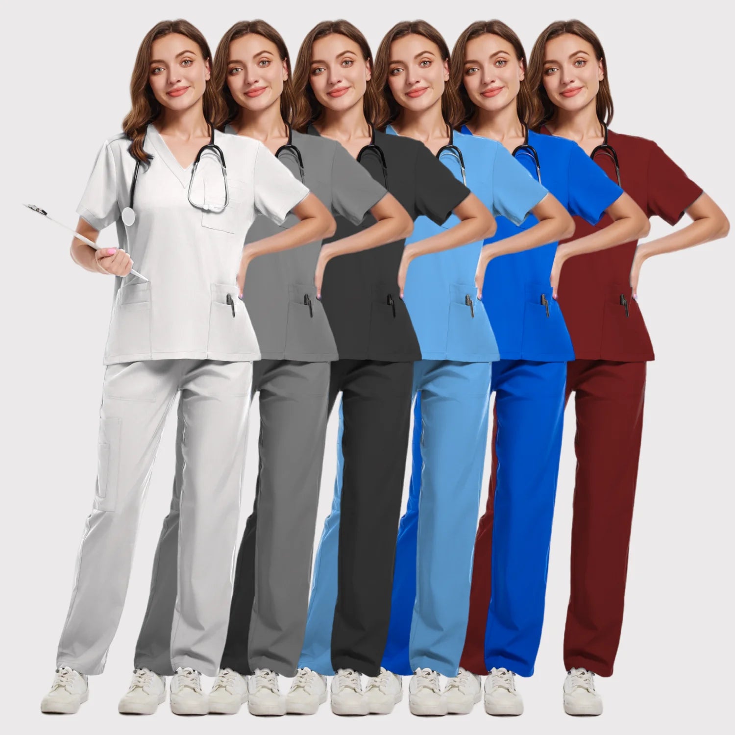 New Nurse Uniform Woman Hospital Doctor 's Medical Sweatshirt Nursing Pants Unisex Workshop Uniforms Beauty SPA Work Clothes Main image
